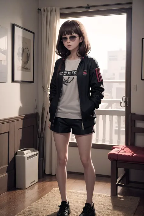 (detailed:1.3),full body,simple background,
<lora:kslw_iino-10:1>,kslw_iino,punk oufit, jacket, shorts, sunglasses,ribbons,
Ultra-detail,(highres:1.1),best quality,(masterpiece:1.3),cinematic lighting,