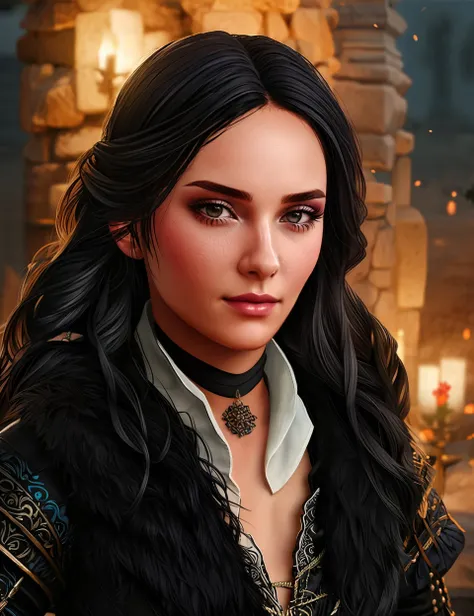 a woman, in clothes<lora:Yennefer:0.85>, (Artstation:1.3), (intricate:1.1), (elegant:1.1), (highly detailed:1.2), (great eye detail:0.7), (glowing eyes:0.5), (digital painting:1.2), (smooth:1.1), (sharp focus:1.2), (illustration:1.1), (3d:0.9), (3d_bacground:0.9), 8 k., (Fantasy), magical, mythical, medieval, colorful