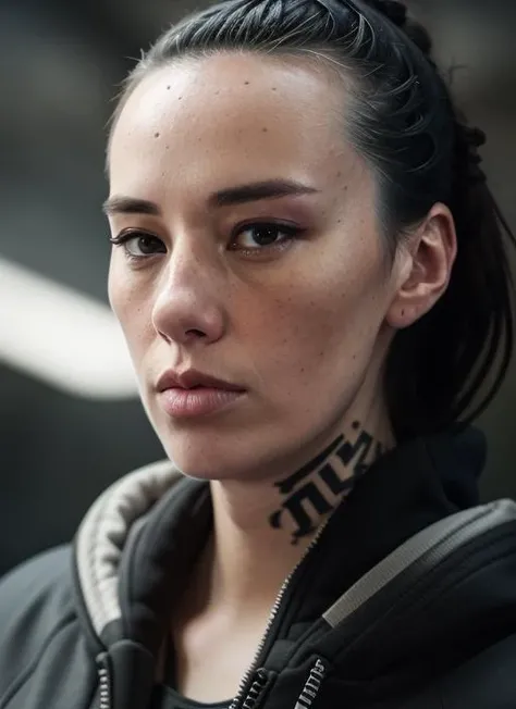 A stunning intricate color close up portrait of (sks woman:1) , wearing Ripped jeans and oversized hoodie, epic character composition, sharp focus, natural lighting, subsurface scattering, f2, 35mm, film grain, , by Ansel Adams, <lora:lora-small-cara-gee-v1:1>