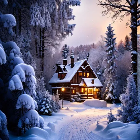 (masterpiece:1.2), (best quality,:1.2), 8k, HDR, ultra detailed, ((photorealistic)), professional light, cinematic lighting, fashion photography, ambient lighting, <lora:detail_slider_v4:2>, Ice, <lora:RealmsOfIce:1>, a snowy landscape, with a village in a forest, epiCPhoto