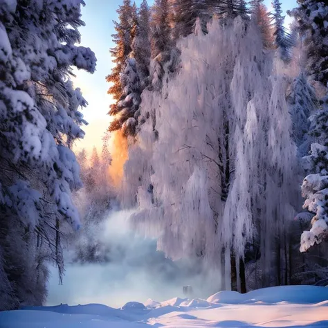 (masterpiece:1.2), (best quality,:1.2), 8k, HDR, ultra detailed, ((photorealistic)), professional light, cinematic lighting, fashion photography, ambient lighting, <lora:detail_slider_v4:2>, Ice, <lora:RealmsOfIce:1>, hot springs in a snowy landscape, steam, frozen trees, epiCPhoto