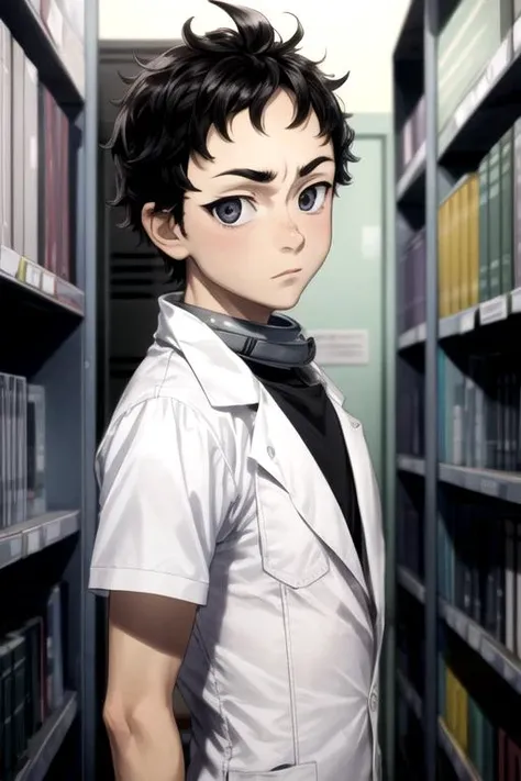 masterpiece, best quality, wallpaper, 1boy, solo, male focus, looking at viewer, upper body, depth of field, , , <lora:ganta_igarashi:0.66>, ganta_igarashi, black hair, black eyes, , science fiction xenopunk, Blu-ray