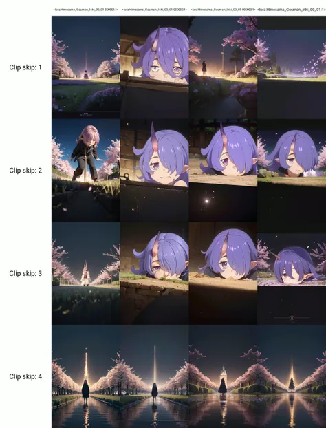 (masterpiece, best quality:1.2), highres, best illustration, 8k wallpaper, (Traditional Media), (2d:1.2), wide shot, (dynamic angle:1.1), , outline, ((thick lineart)), cover, stylish, official art, (details:1.2), (fantasy), garden, (bloom:1.1), glow:0.2, shadow, nature, cherry blossoms, particles, (depth of field), sharp focus, (volumetric lighting), (bokeh:0.6), film grain:0.4, day, (soft lighting:1.1), innkki, oni horns, single horn, pointy ears, purple hair, long hair, hair over one eye, purple eyes, one eye covered, looking at viewer, full body, <lora:Himesama_Goumon_Inki_00_01-000001:1>