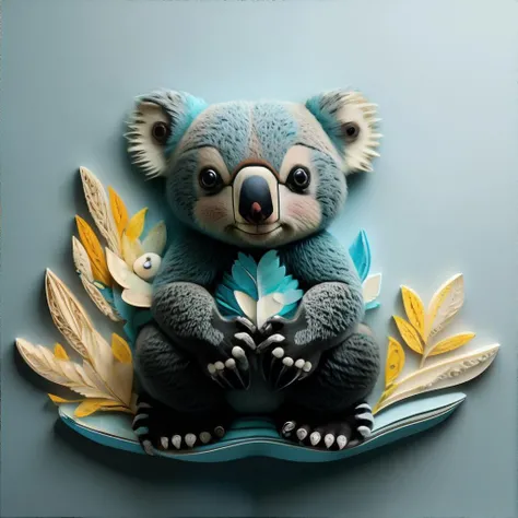 <lora:paperquilling:1.0> koala bear