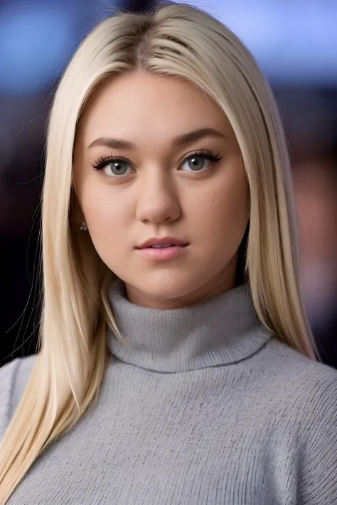 a photo of 4l1s0n4ng3l, a woman (wearing a turtleneck jumper), on a premiere movie event, standing on the red carpet, (focus on face:1.2), (masterpiece:1.2), (photorealistic:1.2), (bokeh), (best quality), (detailed skin:1.2), (intricate details), (8k), (HDR), (cinematic lighting), (sharp focus), (close-up:1.2)