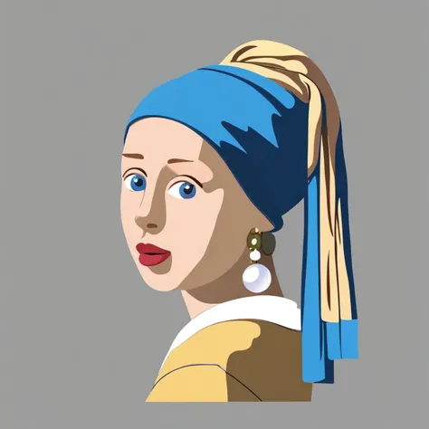 The girl with a pearl earring flat <lora:SDXL-Emoji-Lora-r4:0.7>