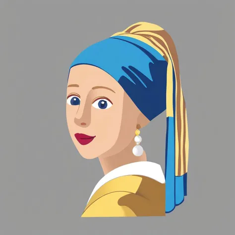 The girl with a pearl earring flat <lora:SDXL-Emoji-Lora-r4:0.8>