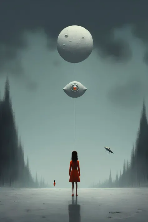 <lora:Alex Andreev style:1>Alex Andreev style - somebody is watching a girl from the moon in the style of Alex Andreev