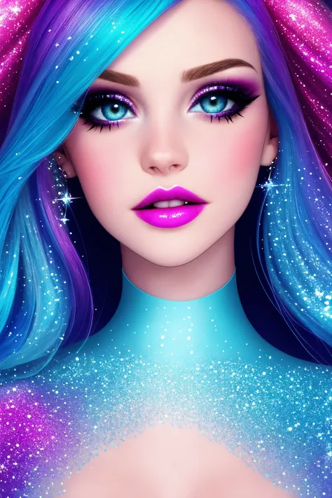 beautiful woman face, closeup, colorful makeup, sparkles, glitter, high contrast,
([Ni(:0)na( :0)Dobrev|Emma( :0)Watson]:0.9)
 highres, high quality, high resolution, hd, 4k, masterpiece,
realistic skin, doll, shinny skin, profile,
[(colorful explosion psychedelic paint colors:1.2)::0.20]