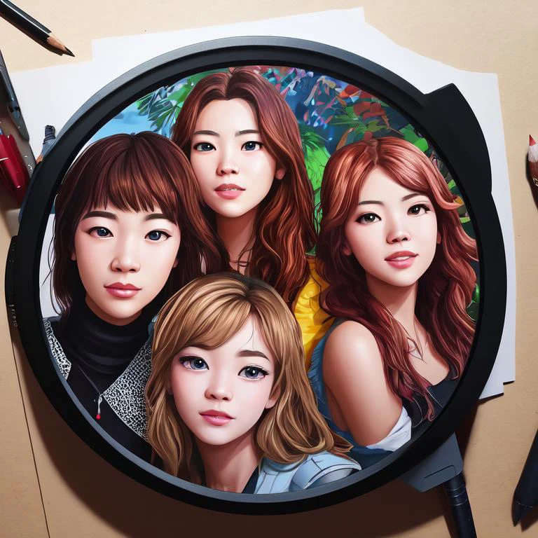 (hyper-realistic digital illustration), I'm worse at what I do best, And for this gift, I feel blessed, Our little group has always been, And always will until the end