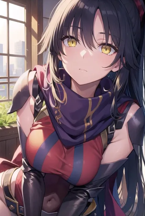 danzoukatou, <lyco:danzoukatou-lyco-nochekaiser:1>,
danzou katou, android, black hair, long hair, ponytail, (yellow eyes:1.5),
BREAK bodysuit, covered navel, elbow gloves, gloves, scarf,
BREAK looking at viewer,
BREAK outdoors,
BREAK <lyco:GoodHands-beta2:1>, (masterpiece:1.2), best quality, high resolution, unity 8k wallpaper, (illustration:0.8), (beautiful detailed eyes:1.6), extremely detailed face, perfect lighting, extremely detailed CG, (perfect hands, perfect anatomy),