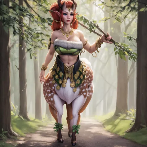 1girl, furry female, body fur, (enchantress), deer, full body, extremely detailed, 4k <lora:furryGirl_v1:0.3> <lora:enchantressDota2_v01:0.8>