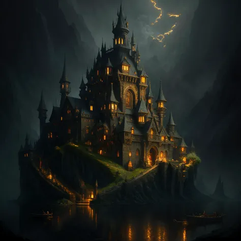 a masterpiece detailed photorealistic painting of a scaled fantasy imagination
dreamy magic vibe, full focus shot, cinematic shot, shimmering lighting, dramatic lighting
(by Zdeněk Burian:0.0) (by John Martin:0.0)
