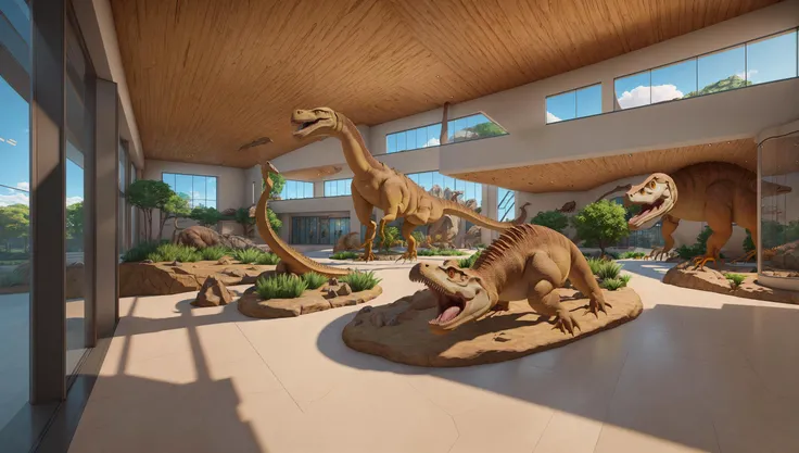 best quality, 3d render of a ( modern
Paleontological museum (interior)),
architectural rendering,,unreal engine 5 environment, polycount,
by Brandon Barr,, 8k resolution, detailed, focus, <lora:theovercomer8sContrastFix_sd15:0.5>