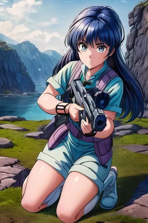 masterpiece, best quality,1girl,ultra detail,<lora:GoodHands-vanilla:0.8> <lora:anmnr01:0.3> <lora:add_detail:0.5> , <lora:ZillionAppleV1:0.7>,ZillionApple,rocky place,hold gun,aiming viewer,get down on one knee, masterpiece, best quality, highres,1girl,,<lora:GoodHands-vanilla:0.8> <lora:anmnr01:0.3> <lora:add_detail:0.5>