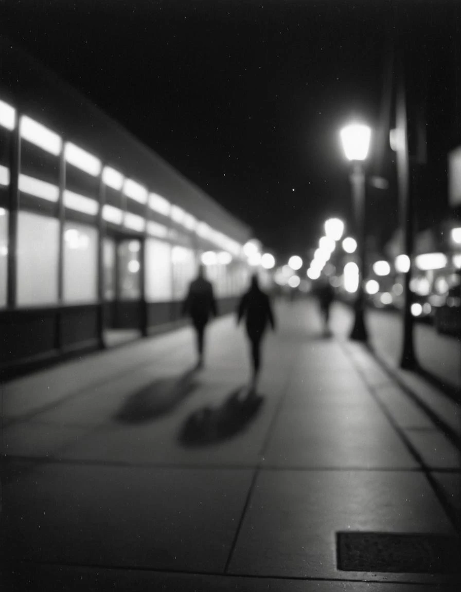photograph, Intentional Camera Movement, broad lighting, Warm lighting, Ilford HP5, Granular burly Twins, Nostalgic lighting, Iphone X, 50mm