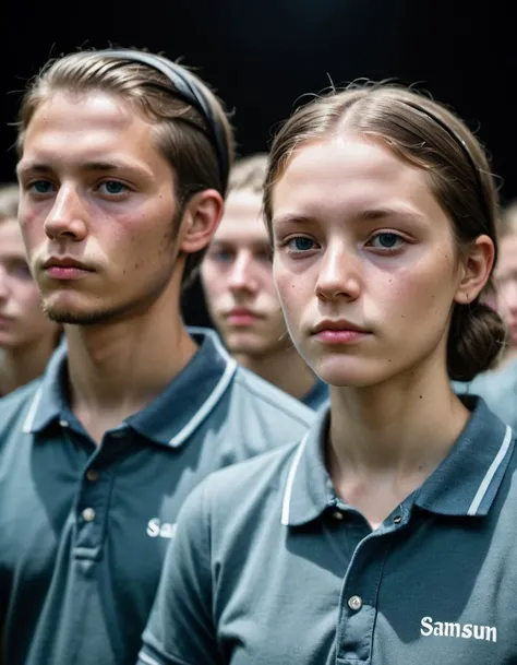 photograph, double exposure, Canon 5d mark 4, Samsung Galaxy, Hasselblad, Grim, Pure Triplets, Attending concerts, they are dressed in Mennonite Polo shirt, Depth of field 100mm, Direct light, short lighting