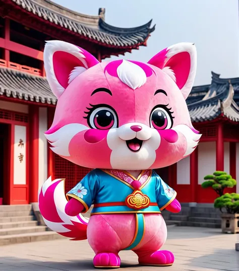 Pink mascot, with eight uprising cultural characteristics, distinctive characteristics, rich connotation Jiangxi city IP has unique creativity and design, in line with the characteristics of the times Cute image, great affinity and communication Cute little animals Furry, anime, contemporary art, UHD