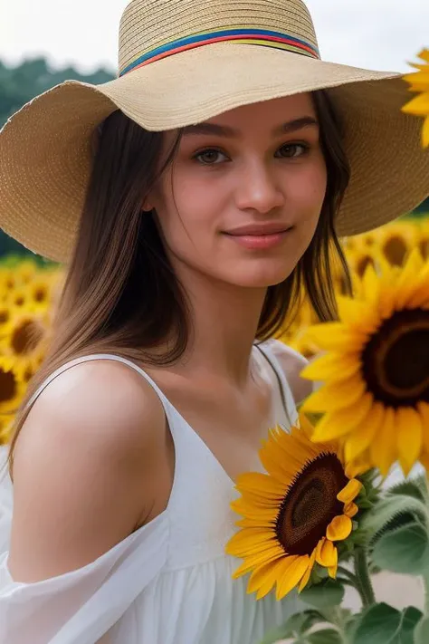DEN_anastasia_bella,
walking through a field of sunflowers wearing a summer dress and sun hat, field, sunflowers, summer, scenic,
bokeh, f1.4, 40mm, photorealistic, raw, 8k, textured skin, skin pores, intricate details <lora:epi_noiseoffset2:1>, epiCRealism, <lora:ClothingAdjuster3:-0.8>
