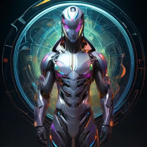 <lora:artfullyandroidmix:0.61>,(mkasterpiece, intricately detailed, best quality, highest resolution,:1),Androgenous biomorphic android celestial,merging biology and technology seamlessly in a genderless autonomous being,smooth metallic pearl skin,circuitry radiating color,interlocking nodes made of organic materials for joints,masterpiece,highest quality,best resolution,master craftsman at work,hormonious colorstory,smooth color gradient,geometric,minimial,expressionism,futurism,illusioinism,