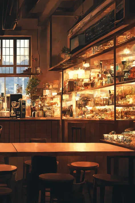 (masterpiece), (best illustration), (no humans), anime background, coffee shop, ring lighting , rim lighting,(extremely detailed CG unity 8k wallpaper),(masterpiece), (best quality), (ultra-detailed), (best illustration),(best shadow),perfect lighting , perfect anatomy , vivid colors, BgAniDusk