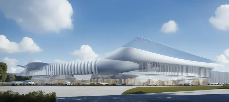 (masterpiece),(high quality), best quality, real,(realistic), super detailed, (full detail),(4k),8k,architecture,Modern style,Blue sky and white clouds<lora:XSarchitectural-27Typeofcommodity:0.4>