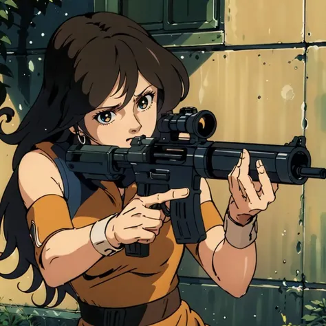 masterpiece,high quality,
<lora:holdingweapon001:0.6>,
holding rifle,aiming,
omachi,<lora:omachiV1.5:0.7>,long hair,yellow sleeveless outfit,looking at viewer,outdoors,