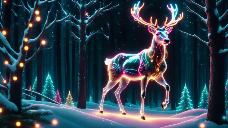 (best quality), (masterpiece), ghostly reindeer, see-through, transparent, realistic, ethereal, neon, DonMN30nChr1stGh0stsXL <lora:DonMN30nChr1stGh0stsXL:1>