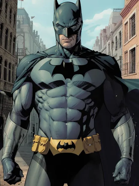 Clay Mann, batman, man, detailed, masterpiece, absurdres, best quality, cowboy shot <lora:clayMannLoRA-000020:0.75>