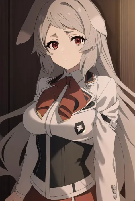 pursenaadoldia, <lyco:pursenaadoldias2-lyco-nochekaiser:1>,
pursena adoldia, long hair, (red eyes:1.5), animal ears, very long hair, grey hair,
BREAK skirt, long sleeves, pantyhose, frills, shoes, red skirt, loafers, white pantyhose, blazer, (white blazer:1.5), corset, (black corset:1.5),
BREAK indoors, classroom,
BREAK looking at viewer, (cowboy shot:1.5),
BREAK <lyco:GoodHands-beta2:1>, (masterpiece:1.2), best quality, high resolution, unity 8k wallpaper, (illustration:0.8), (beautiful detailed eyes:1.6), extremely detailed face, perfect lighting, extremely detailed CG, (perfect hands, perfect anatomy),