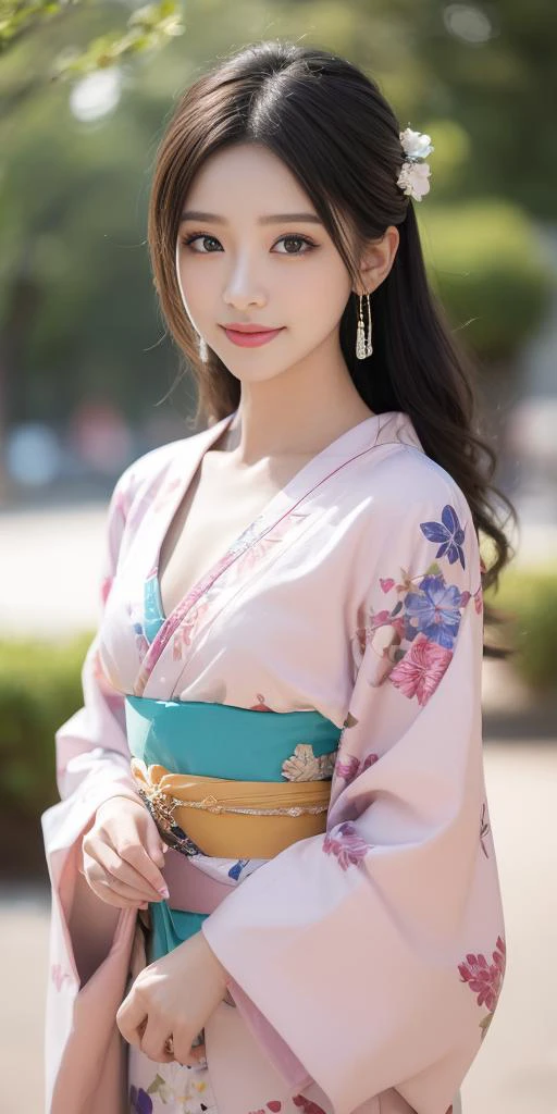 1girl,18s,light smile, best quality,realistic photo,(beauty hair,ostentatious hair accessories,gorgeous hair accessories,light smile:1.15),(slim waist:1.1),,light smile,happy,((((upper body,real face photo,background blur)))),big eyes,analog style,physically-based rendering,ultra-detailed,professional lighting, photon mapping,(bokeh),(RAW photo, best quality, masterpiece:1.3), (realistic, photo-realistic:1.3),detailed facial features,slim girl,tassel, innocent, bangs,(pureerosface_v1:0.90) ,(ulzzang-6500-v1.1:0.85),(looking at viewer,close in viewer:1.2),(front photo, front view:1.99), (clavicle, cleavage:1.10), <lora:TamaoTamamura:0.35>,
<lora:hashimoOO_kimono:0.1>, <lora:Kimono_v1:0.1>, <lora:Kimono_V20:0.1>, <lora:Kimono Dress by Stable Yogi:0.1>, <lora:new_hefu_:0.1>, <lora:realistic_kimono_clothes:0.1>, small breasts, TamaoTamamura, japanese clothes, wide sleeves, colorful kimono, sash, obi, yukat,show cleavage,show clavicle,(naked body with kimono clothes:1.99),kimono style hair,
