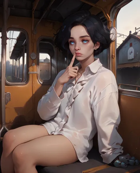 score_9,score_8_up,score_7_up,
carlolop,blue eyes,black hair,lips,
mechanical arm,finger to mouth,
expressionless,sitting,white shirt,
abandoned train station,night,
solo,<lora:carloLOP:1>,