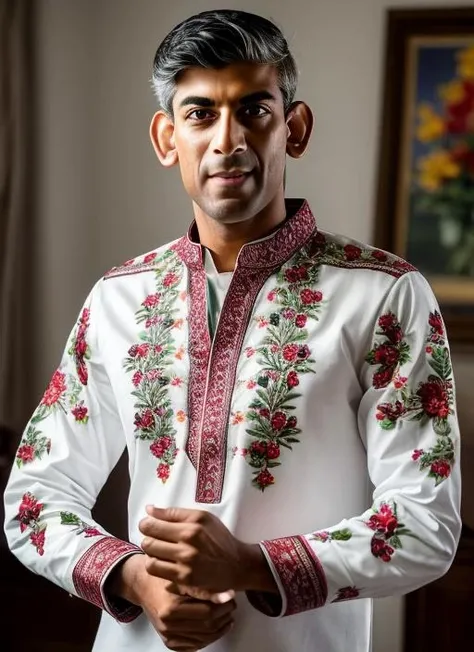 A sexy indian man wearing kurta, festival, beautiful background , nsfw, homoerotic , penis , handsome face, composed expression , detailed face
