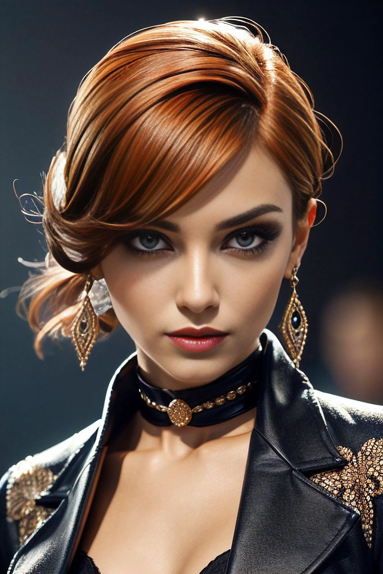 4. Exceptional realism, sassy strawberry, fashionista, dazzling accessories, expressive eyes, luxurious backdrop, dramatic shadows, vibrant colors, stylish, captivating elegance:1, memorable, visual charisma.