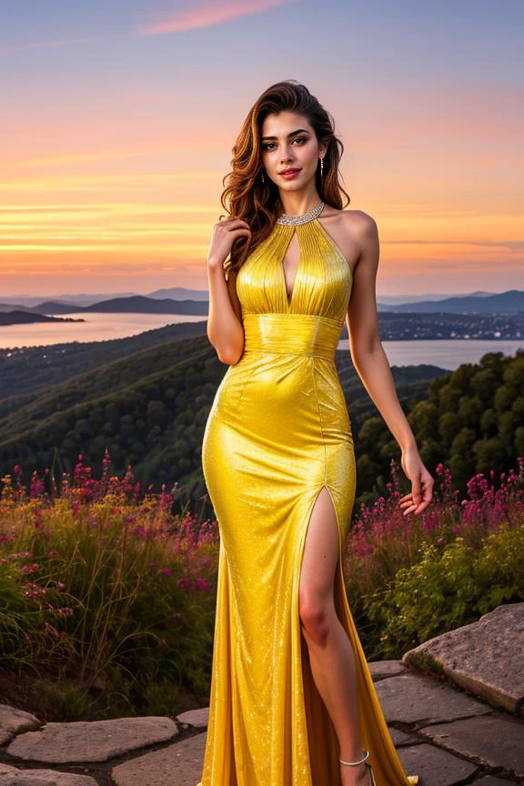 woman, beautiful face, cute, realistic, detailed, scenic view, night, sunset, full body shot
<lora:DETAIL_SLIDER_BY_STABLE_YOGI:0.9>
<lora:Long Sexy Dress By Stable Yogi:0.5> yellow long sexy dress