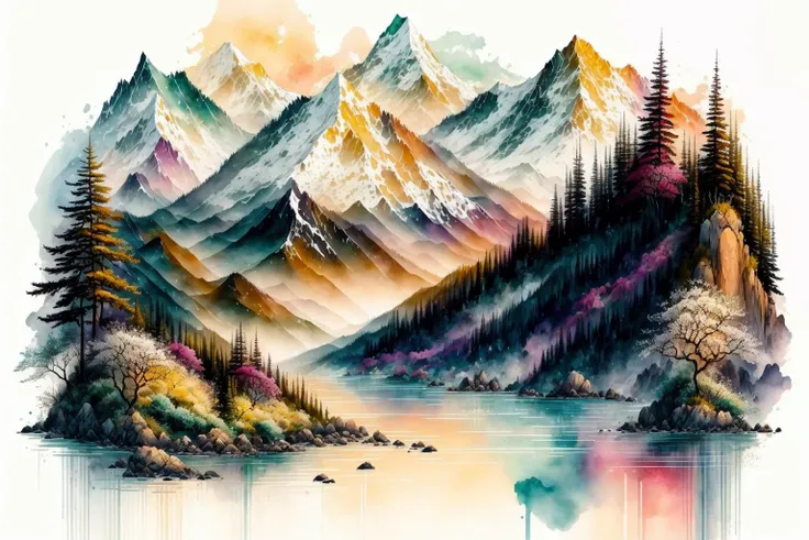 white background, scenery, ink, mountains, water, trees, Vineyard on a hillside, <lora:add_detail:1>, <lora:Ink scenery:1>