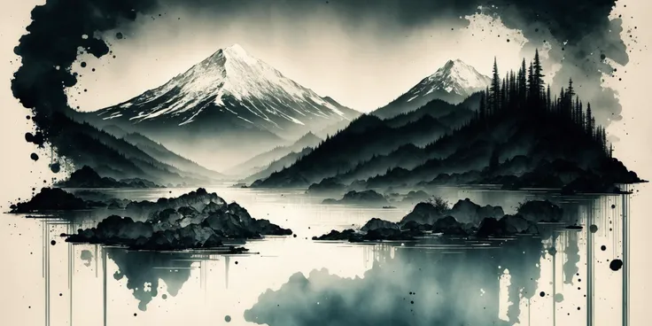 white background, scenery, ink, mountains, water, trees <lora:ink-0.1-3-b28-bf16-D128-A1-1-ep64-768-DAdaptation-cosine:1>