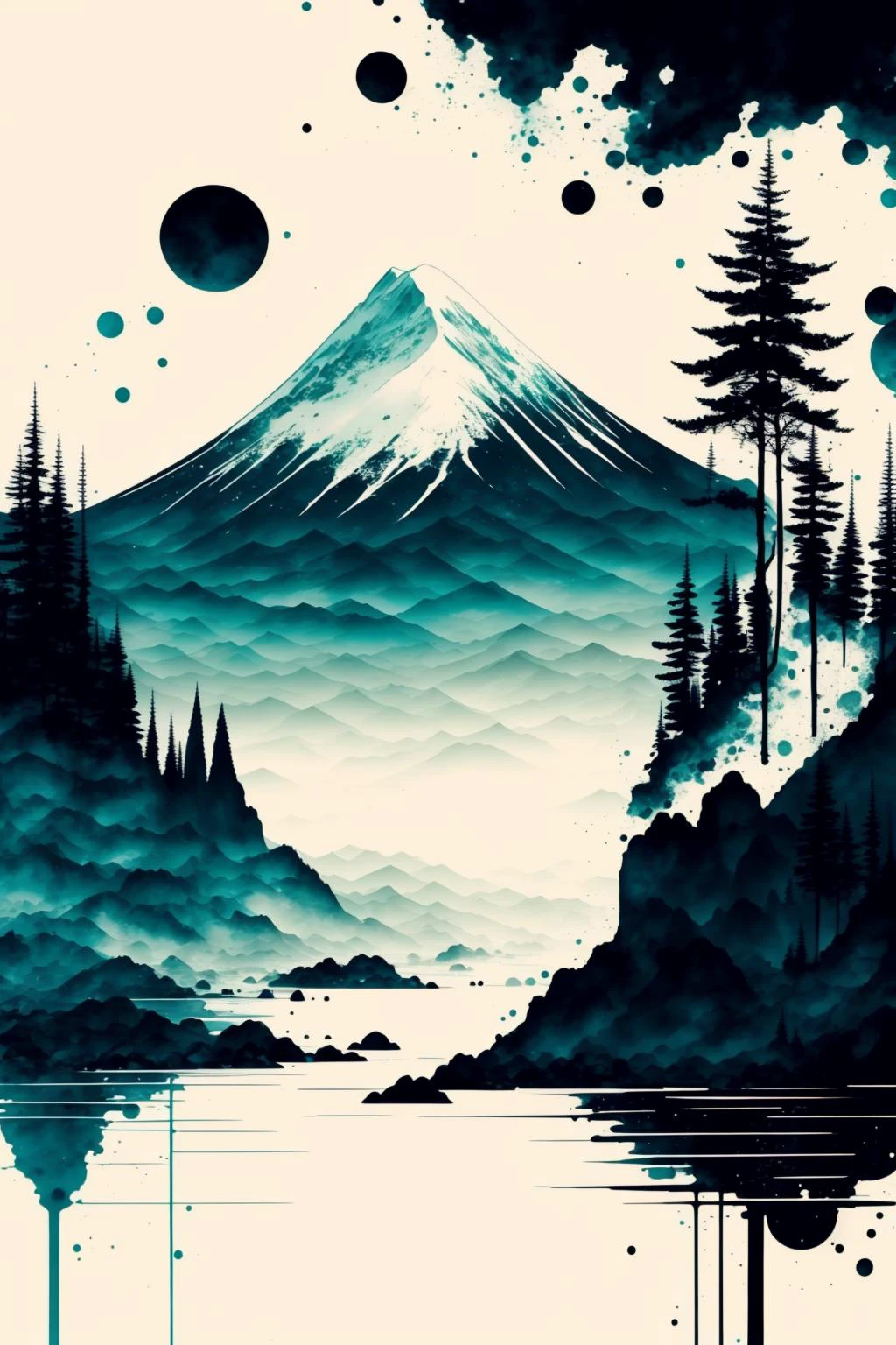 white background, scenery, ink, mountains, water, trees ,<lora:ink-0.1-3-b28-bf16-D128-A1-1-ep64-768-DAdaptation-cosine:1>