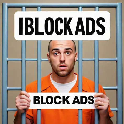 ASCIIcriminal behind bars in jail, with text bubble that says \