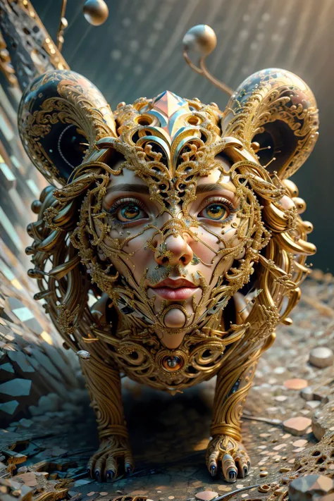 ((best quality)), ((masterpiece)), ((ultra realistic)), (((highly intricate details))), does AI dream of electric sheep, full body, look to viewer, piercing eyes, not to clean, stunning quality picture, beautiful intricately detailed, DOF, realistic light, Dust in air,  <lora:wowifierV3:0.4>  <lora:bubble:0.7>  <lora:M4rbleSCNEWCIVIT(1):1>