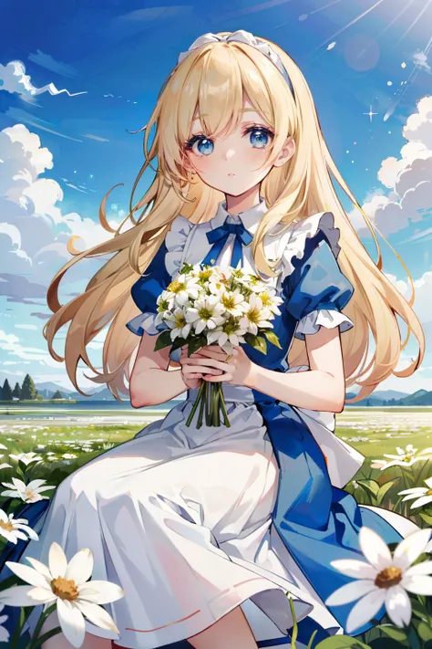 ((ultra detailed, masterpiece, best quality))
 <lora:DisneyAlice:0.9>
DisneyAlice, 1girl, solo, long hair, blonde hair, blue eyes, headband, bow, In a retro diner, vintage-inspired clothing, warm tabletop lighting, sipping a cup of coffee with a thoughtful and classic pin-up pose