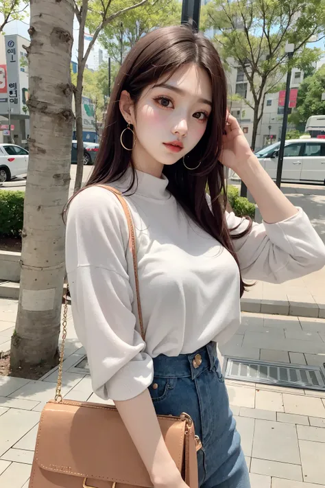 1 korean cute girl, (21 years old cute Korean girl:1.2), (kpop idol:1.2), (korean beauty:0.8), (korean mixed), (large breasts),