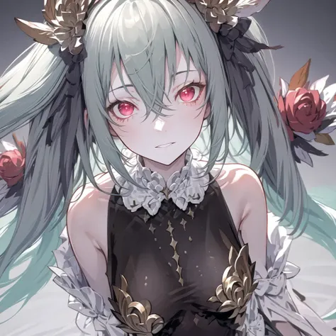masterpiece, best quality, soft lighting, absurdres, looking at viewer, solo, (flawless radiance), arms behind back,1girl, solo <lora: Osirisw:1>, red eyes