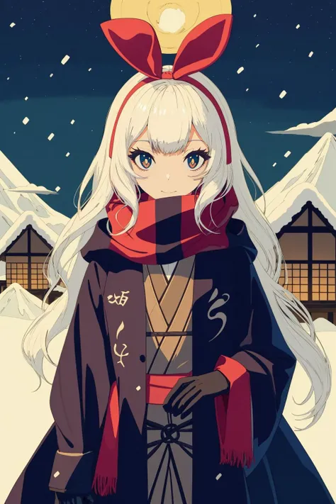 **kawaii girl, ++solo+, ++best quality, ++illustration\\, ++splendid//, ++minor//, ++wind//, ++perfect composition//,++gallant/, ++remnants//, ++morbid-//, ++occult//, ++deadly--, ++gloves^, **night view^\, ++ephemeral girl//, enthusiast, bewitching, *kawaii girl//, *light leaks\\, ++wind//, ++ink splashing, ++upper body, *stand still, ++outline//, ++character focus//, ++absurdly long hair, ++white hair//, ++bow, \+fluffy//, ++detailed eyes//, hoodie, ++detailed sky, ++rabbit*, ++rabbit*, scarf, ++illustration\\, ++booth//, ++booth//, ++booth//, ++illustration\\, ++illustration\\, ++illustration\\, ++illustration\\, ++best quality, ++best quality, ++best quality, ++best quality*, ++japanese//, snow, twilight, <lora:BARD713V3:1>