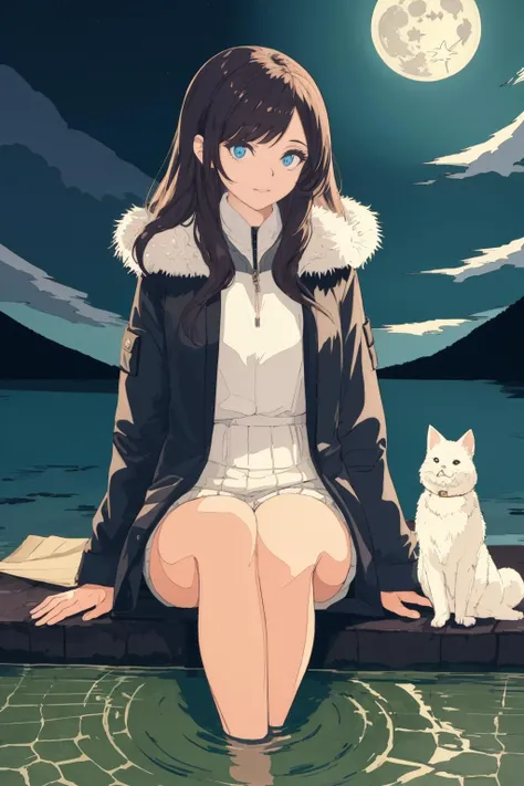(masterpiece, best quality),1girl,fur jacket,blue theme
sitting in water,moonlight<lora:BARD713V3:1>