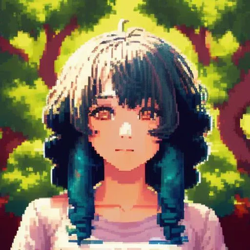 a closeup portrait of a girl with ((blue hair))