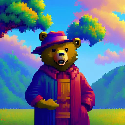 a bear wearing a hat