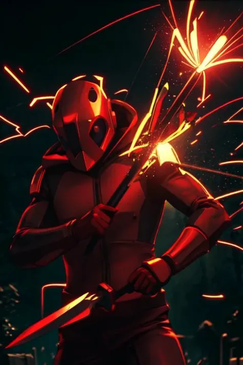 <lora:panoscosmatos_style:1> dynamic coloring, cinematic, streaks, sparks, metal axe, panosstyle