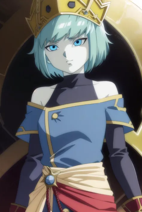 dragonballaeos, <lyco:dragonballaeos-lyco-nochekaiser:1>,
aeos formone, short hair, gloves, long sleeves, hat, bare shoulders, blue hair, pants, white gloves, off shoulder, colored skin, turtleneck, crown, covered collarbone,
BREAK ,
BREAK outdoors, space, star \(sky\), sun,
BREAK looking at viewer,
BREAK <lyco:GoodHands-beta2:1>, (masterpiece:1.2), best quality, high resolution, unity 8k wallpaper, (illustration:0.8), (beautiful detailed eyes:1.6), extremely detailed face, perfect lighting, extremely detailed CG, (perfect hands, perfect anatomy),