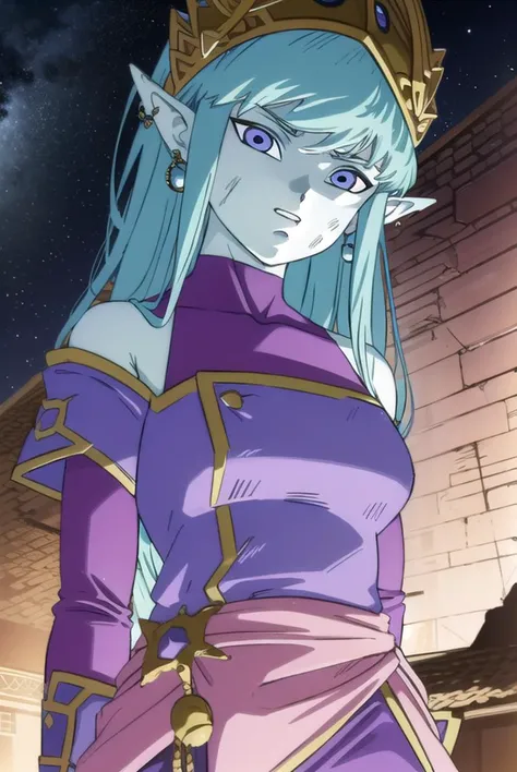 dragonballaeos, <lyco:dragonballaeos-lyco-nochekaiser:1>,
aeos formtwo, long hair, gloves, jewelry, blue hair, earrings, pointy ears, pants, aqua hair, (colored skin:1.5), baggy pants, dress, (purple dress:1.5), leotard, (pink leotard:1.5),
BREAK ,
BREAK outdoors, space, star \(sky\), sun,
BREAK looking at viewer,
BREAK <lyco:GoodHands-beta2:1>, (masterpiece:1.2), best quality, high resolution, unity 8k wallpaper, (illustration:0.8), (beautiful detailed eyes:1.6), extremely detailed face, perfect lighting, extremely detailed CG, (perfect hands, perfect anatomy),
